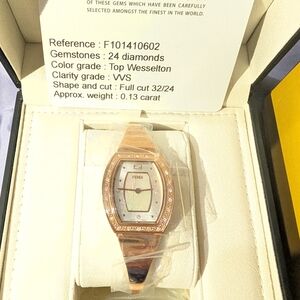 Fendi Rose Gold Diamond Watch